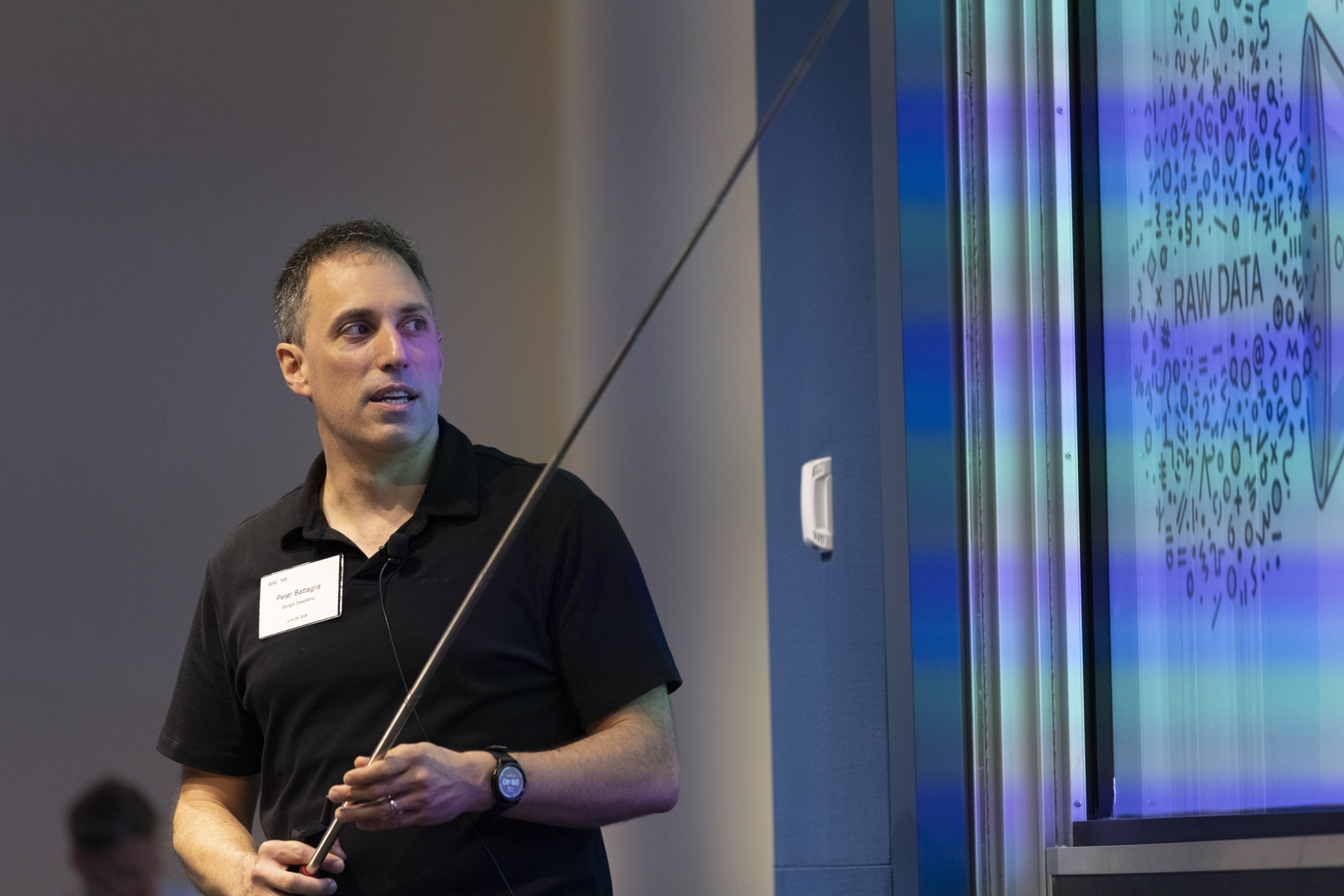 Photo of Peter Battaglia giving his presentation