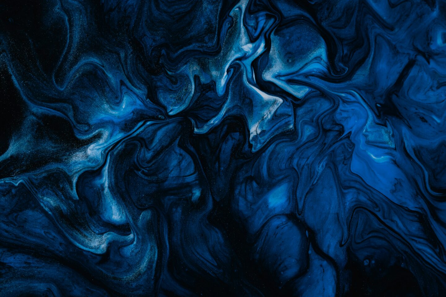 A swirling blue liquid