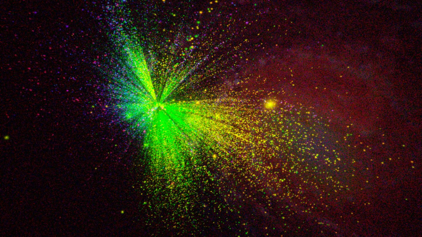 Scientists projected data collected by the Gaia spacecraft onto the dome of the American Museum of Natural History’s Hayden Planetarium in New York City