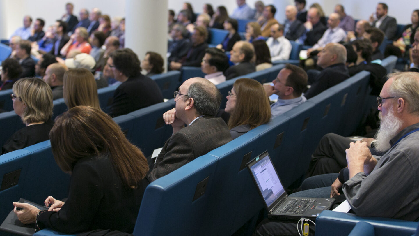 Lecture hall full of people