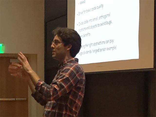 Man presenting a slideshow