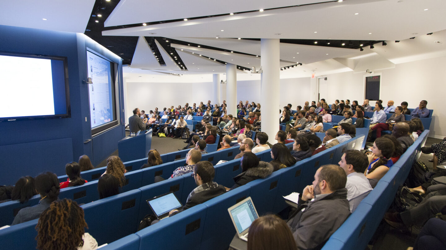 Lecture hall of people
