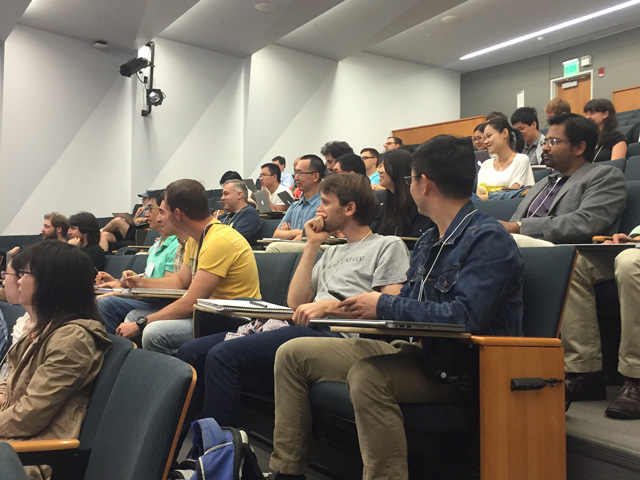Lecture hall of people looking at front