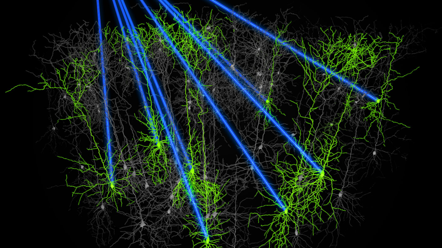 Light stimulating dozens of neurons with near single-cell precision