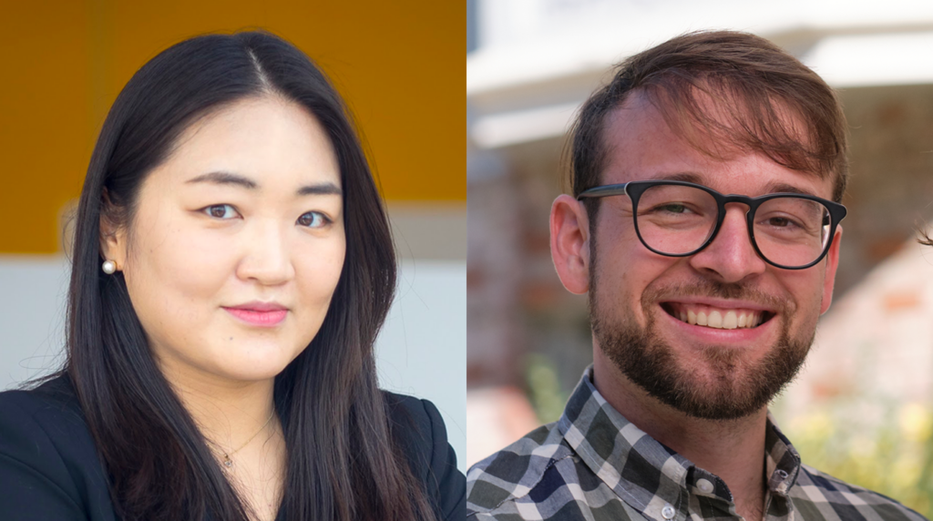 Side-by-side portraits of SueYeon Chung and Alex Williams.
