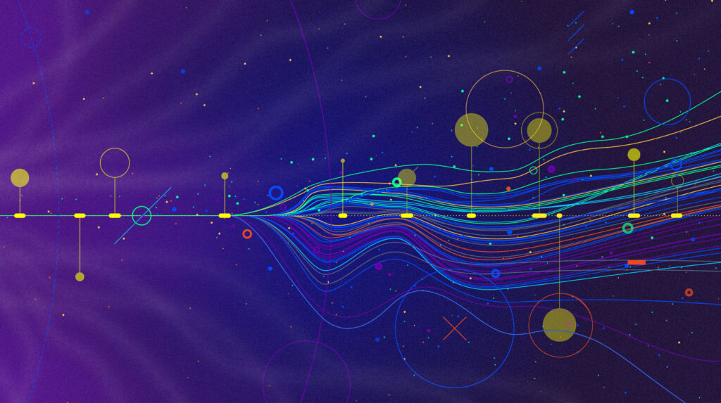 Abstract digital artwork depicting AI-driven innovation, featuring interconnected neural network patterns and glowing data nodes, symbolizing the integration of artificial intelligence into business solutions.