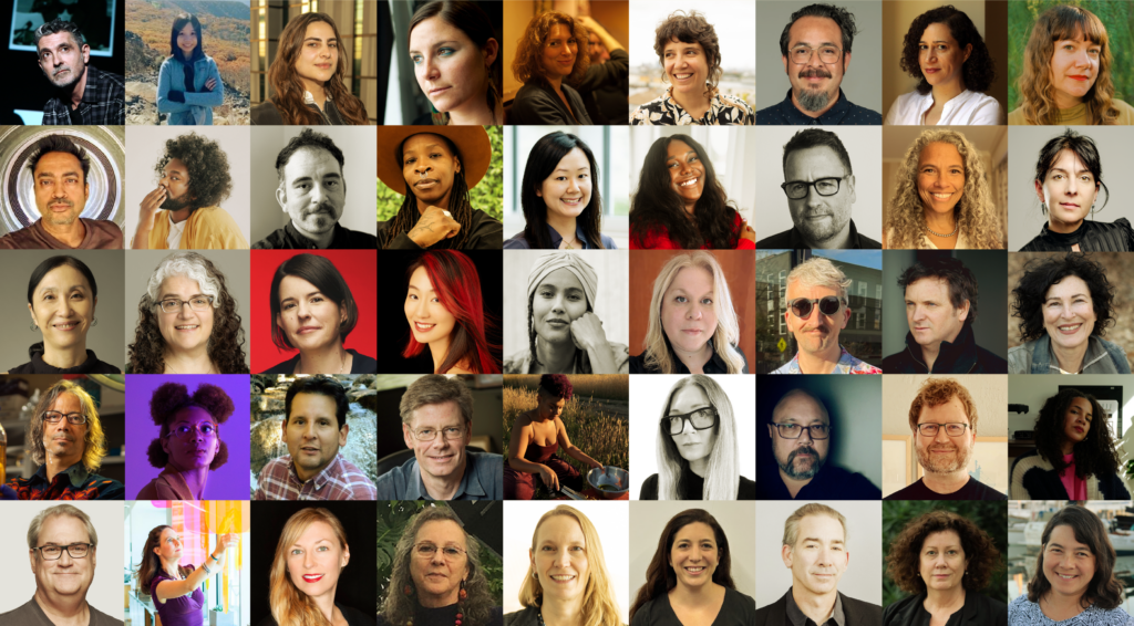 A grid of 45 headshots representing the Open Interval awardees.