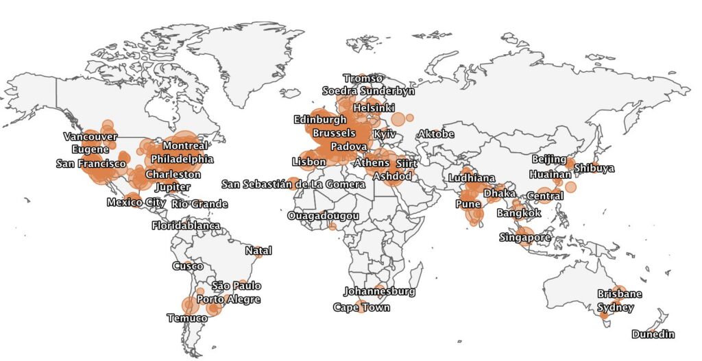 map of attendees