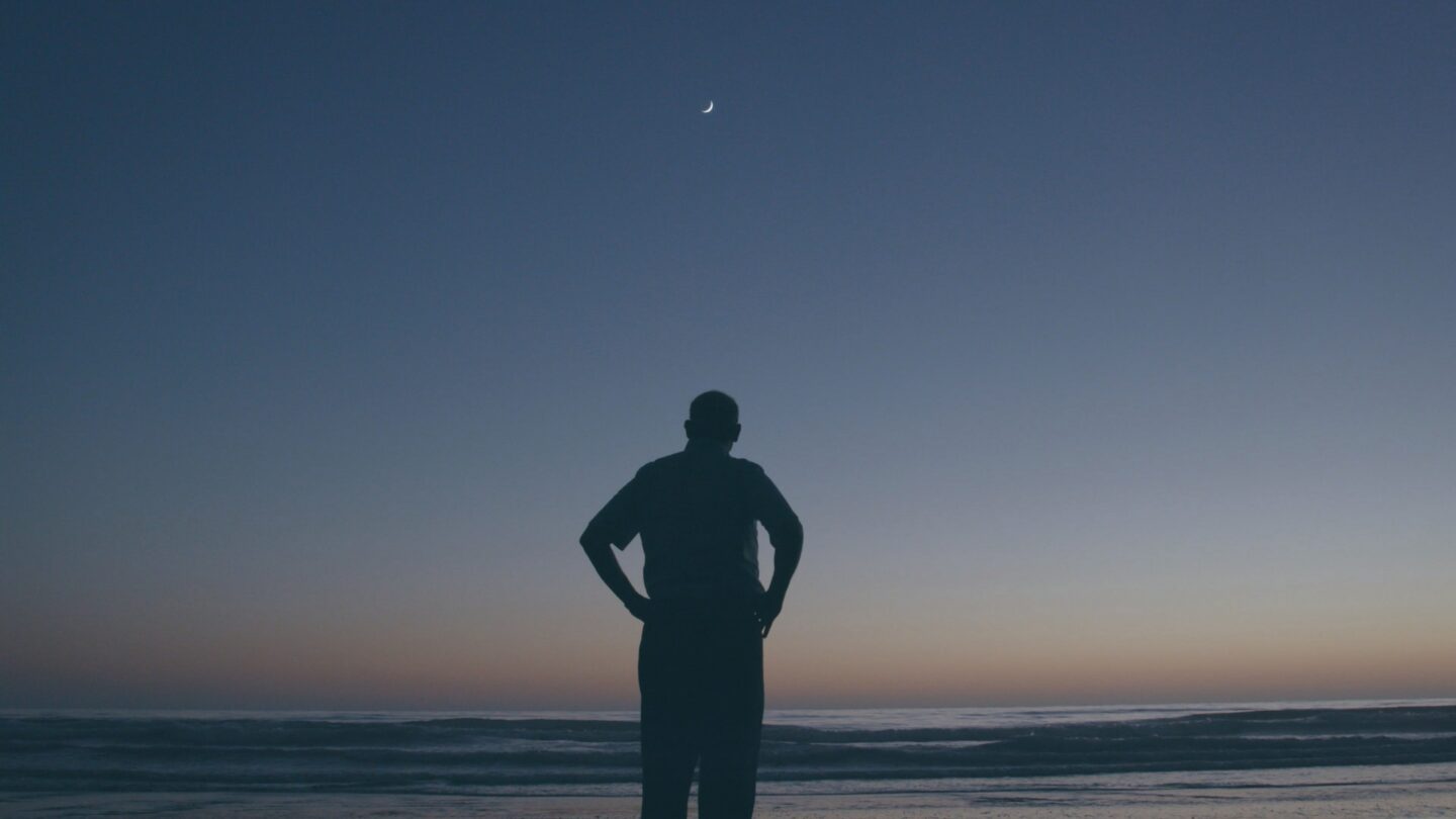 Paul Stienhardt looking at the moon