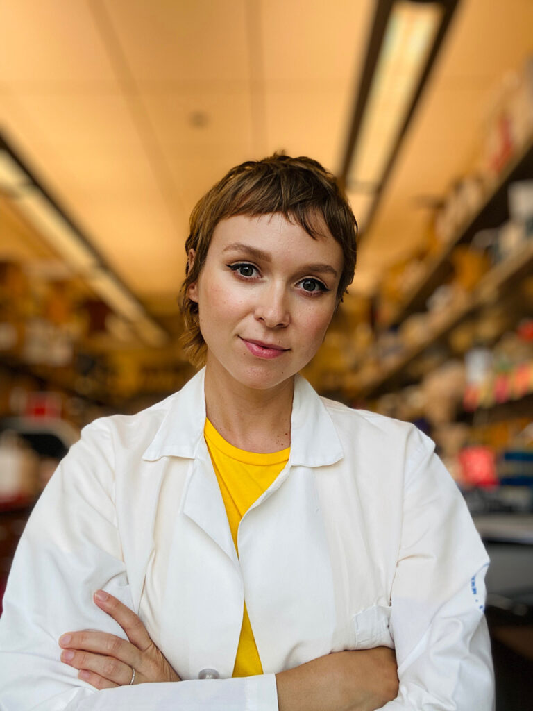woman in lab coat
