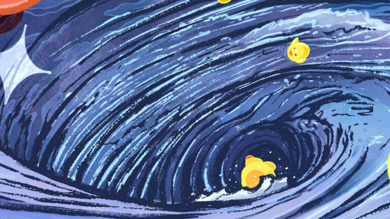 duck in a whirlpool