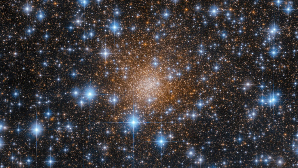 Thousands upon thousands of stars illuminate this breathtaking image of star cluster Liller 1, imaged with Hubble’s Wide Field Camera 3. This stellar system, located 30,000 light-years from Earth, formed stars over 11 billion years.
