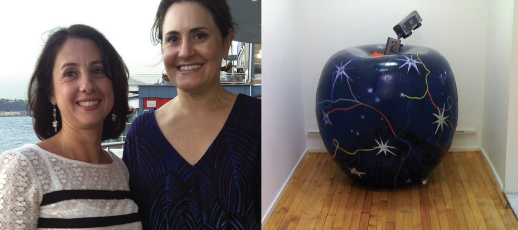 Image of Maria Adler and Stacey Greenbaum, and a separate image of a sculpture