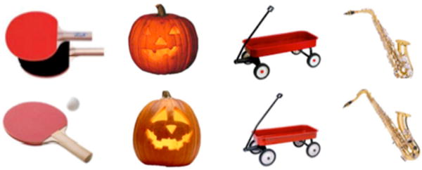 Pairs of similar stimuli.