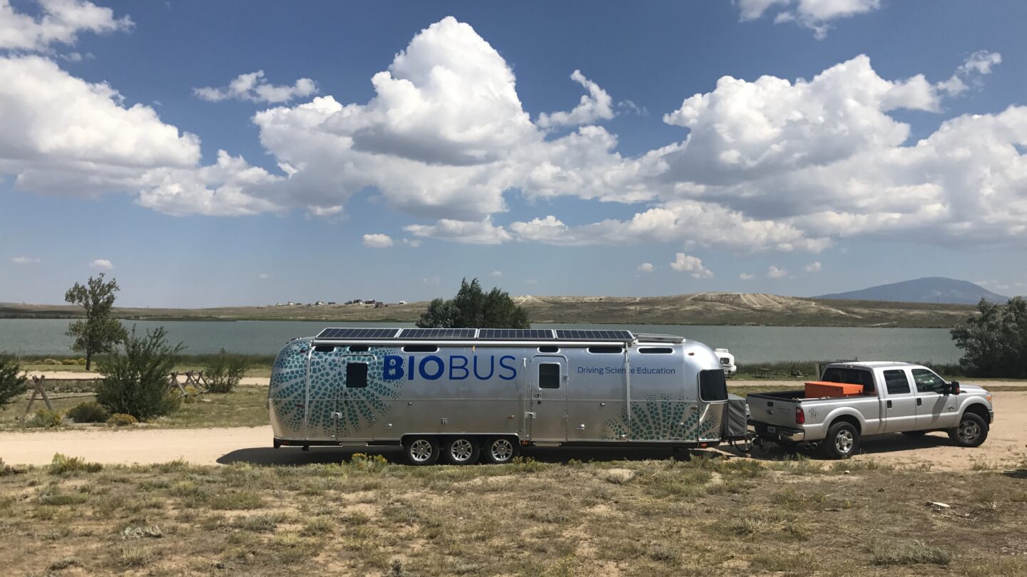 BioBus staff engage in some trailer parking practice in Idaho
