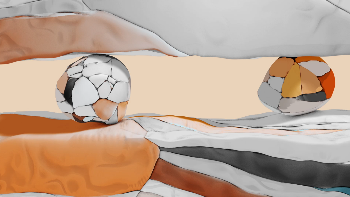 Image of how the digital animated film Wearing Well, filmmaker Markos Kay partnered with scientist Enrico Milanese to explore mechanical wear processes