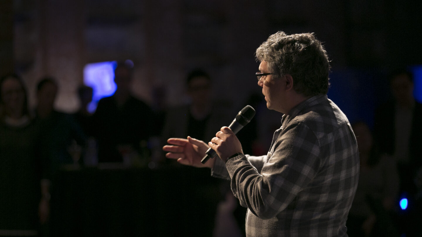 Ben Lillie speaks at a Science Sandbox event in 2016