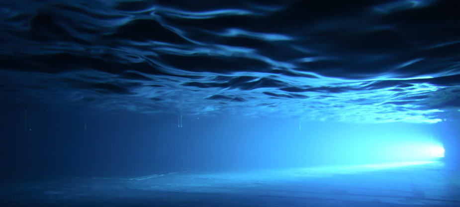 Underwater shot of blue water
