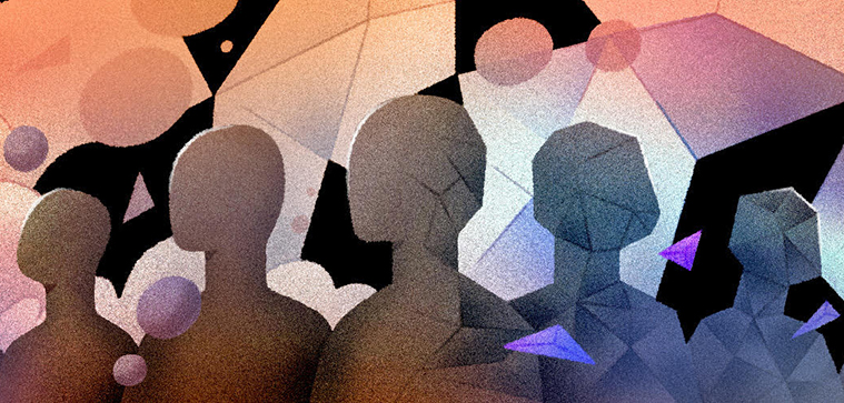 geometric drawings of people
