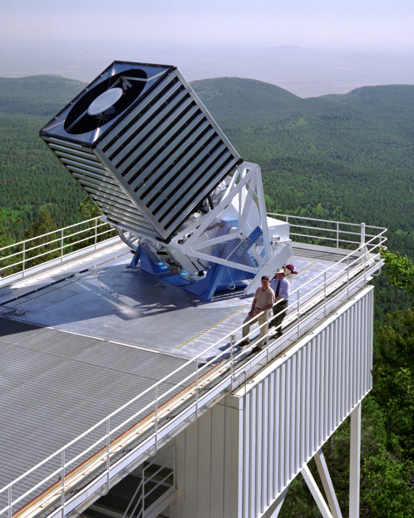 Overhead shot of The Sloan Digital Sky Survey’s 2.5-meter telescope in New Mexico