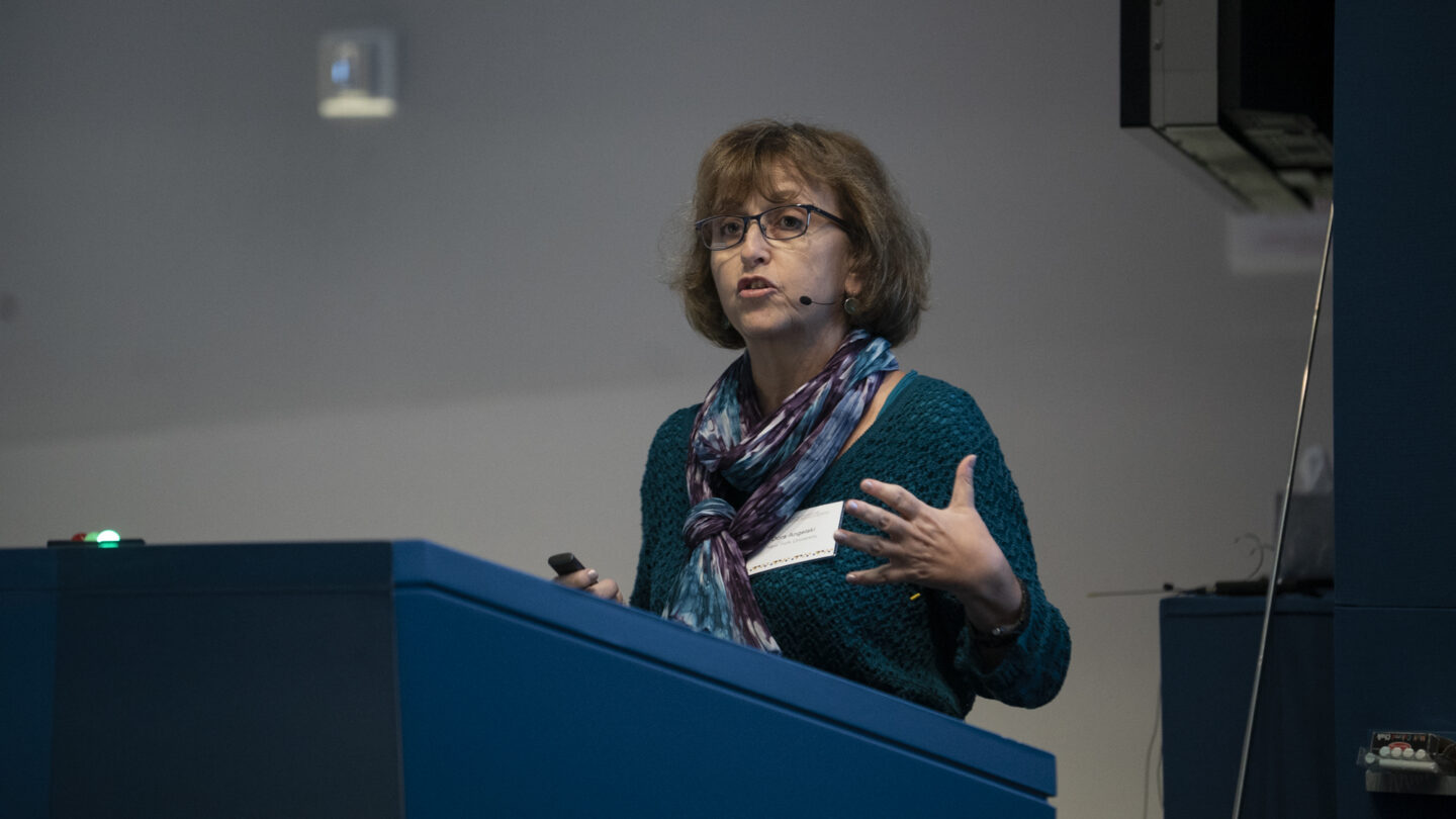 Image of Dora Angelaki (New York University) presented her research on multisensory integration in autism