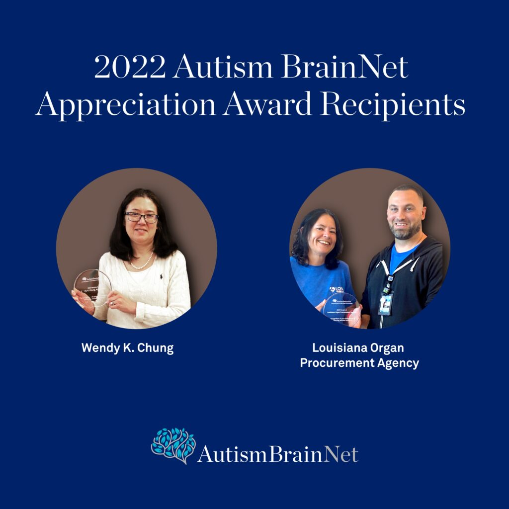 Wendy Chung and Louisiana Organ Procurement Agency Autism BrainNet Award image