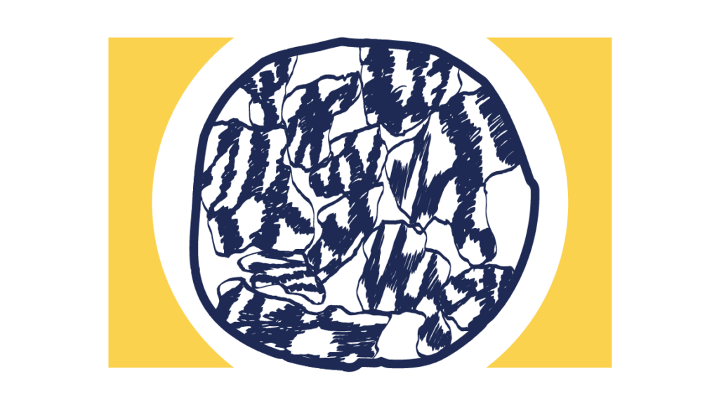 blue neuro round graphic with yellow frames