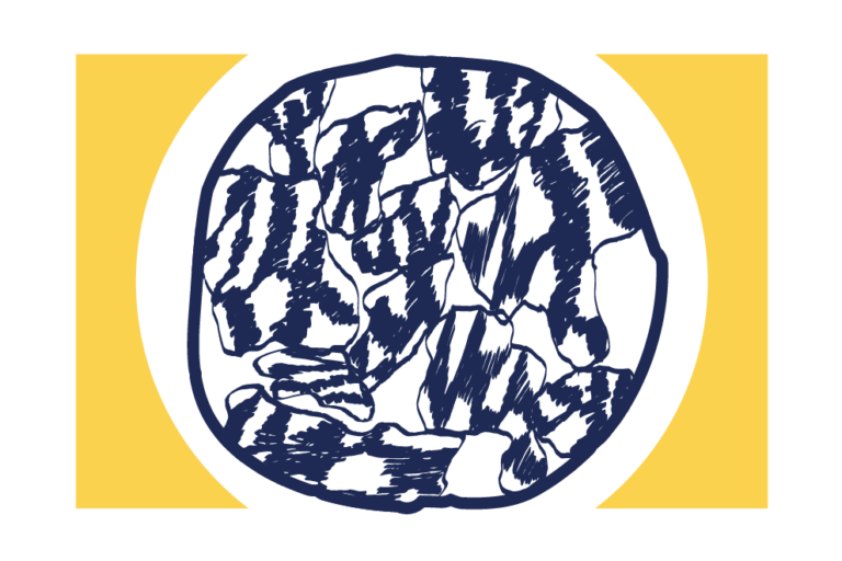 blue neuro round graphic with yellow frames