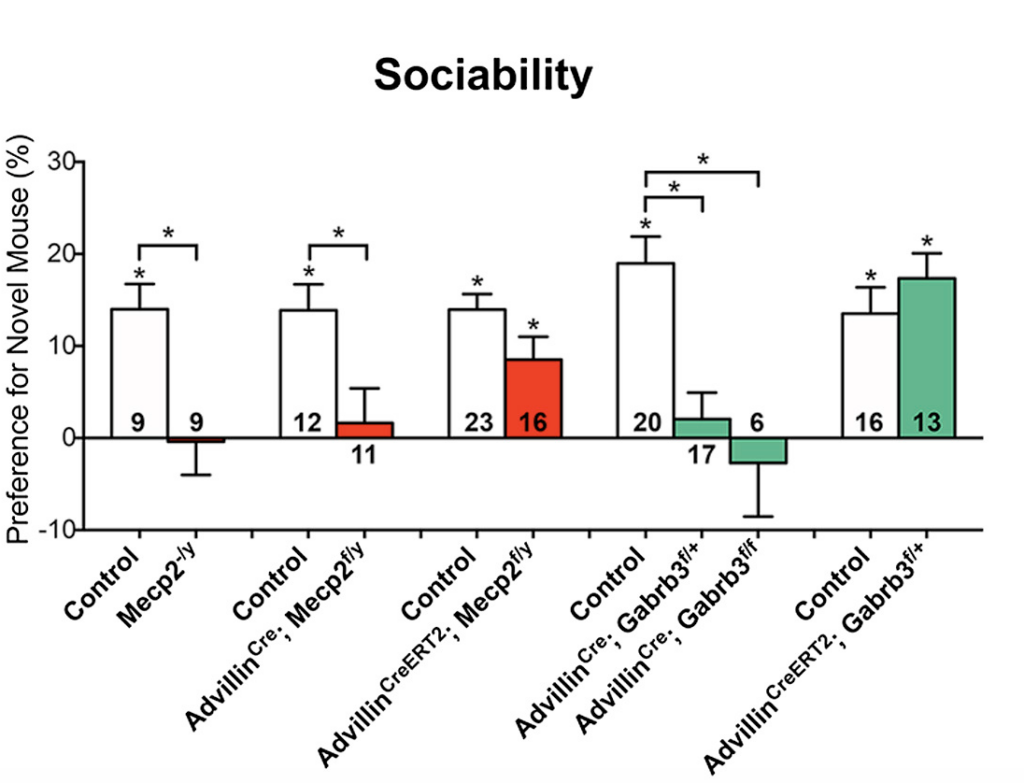 Graph with Preference for Novel Mouse (%) on the Y axis and