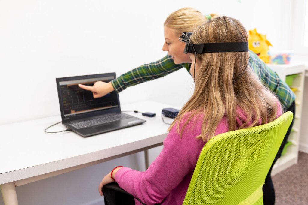 Image of child during eeg test