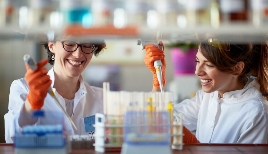 Image of students in library