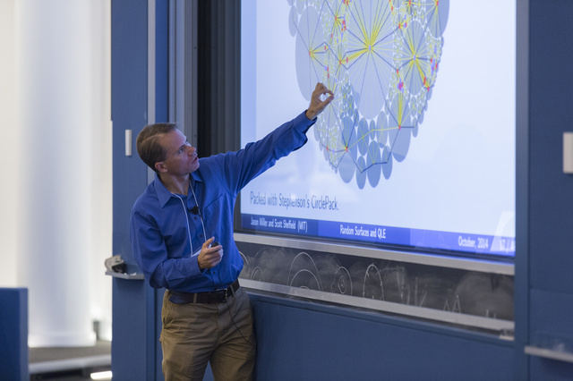 Scott Sheffield pointing to a slideshow that says Packed with Stephenson's CirclePack