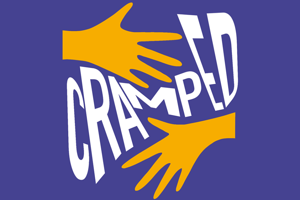 Cramped surrounded by two hands.