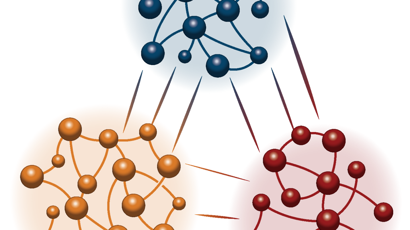 three molecules in a triangle formation