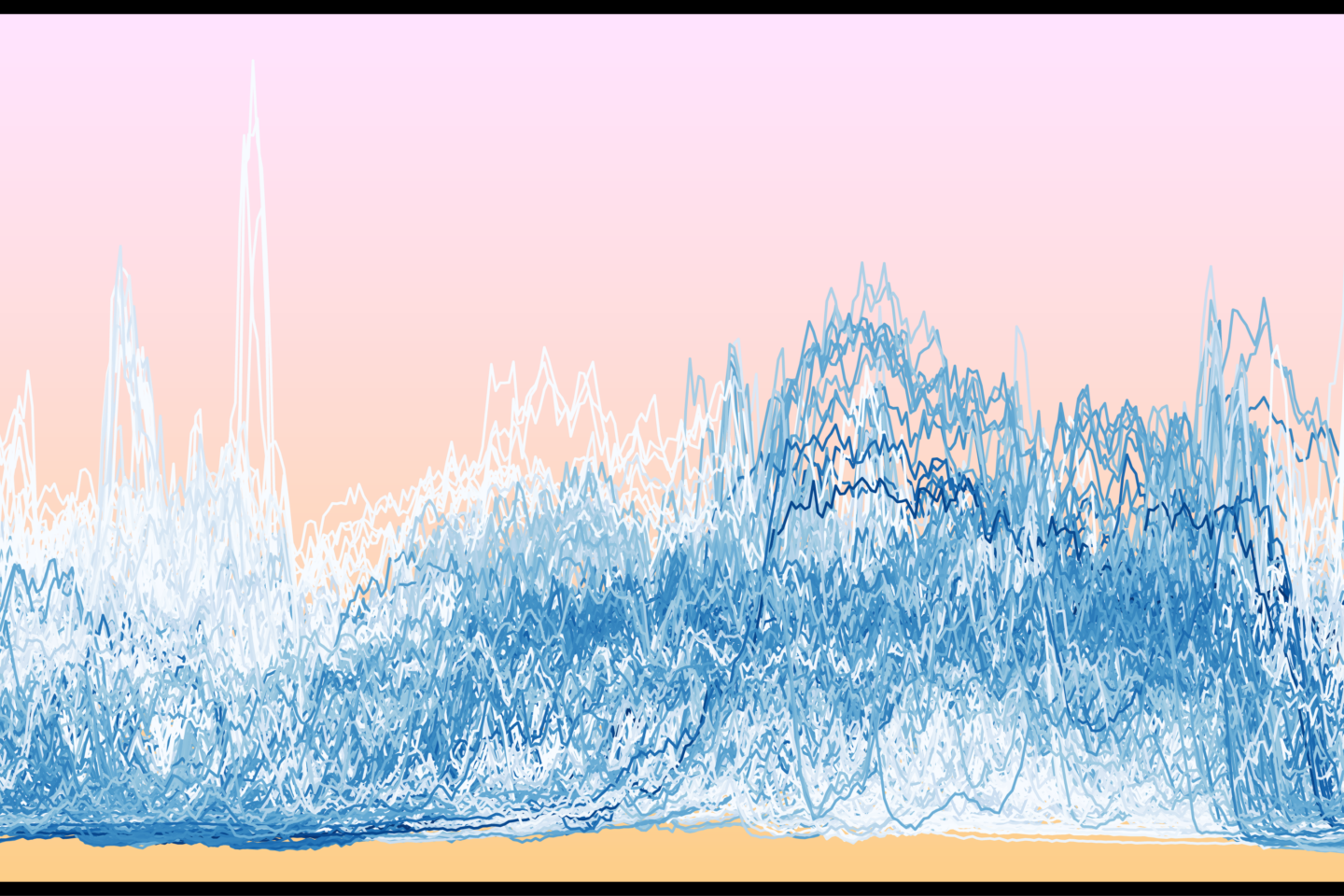 blue and white waves that look like water