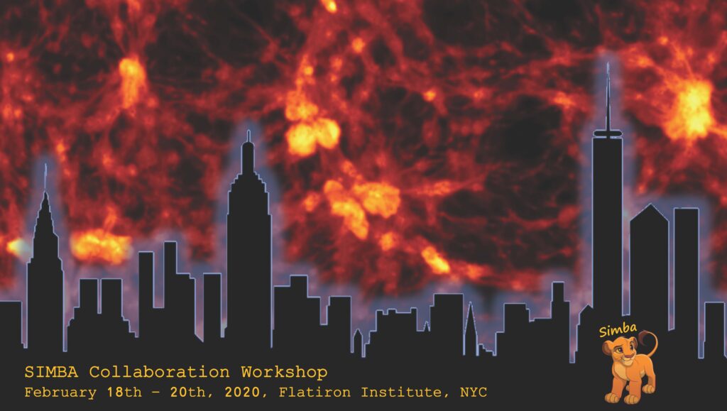 NYC skyline with sun as background. Underneath says: 