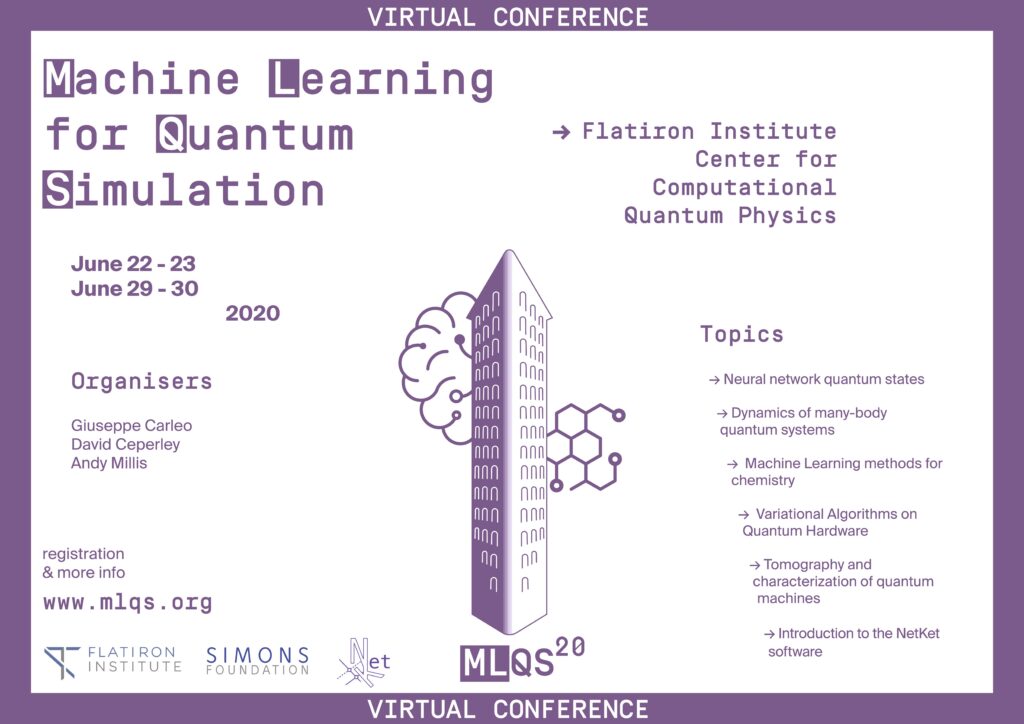 Ad for Machine Learning for Quantum Simulation virtual conference