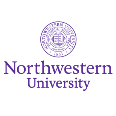 Northwestern University logo with a purple seal above the words Northwestern University in purple text on a white background.