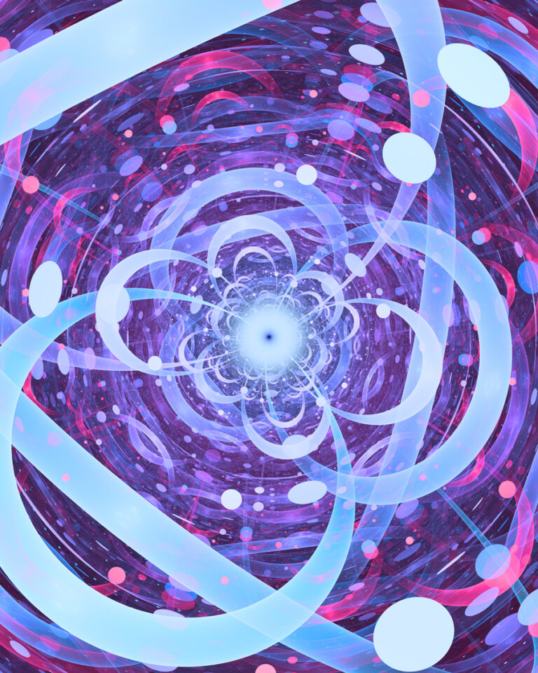 3D rendering of a glowing swirly scene.