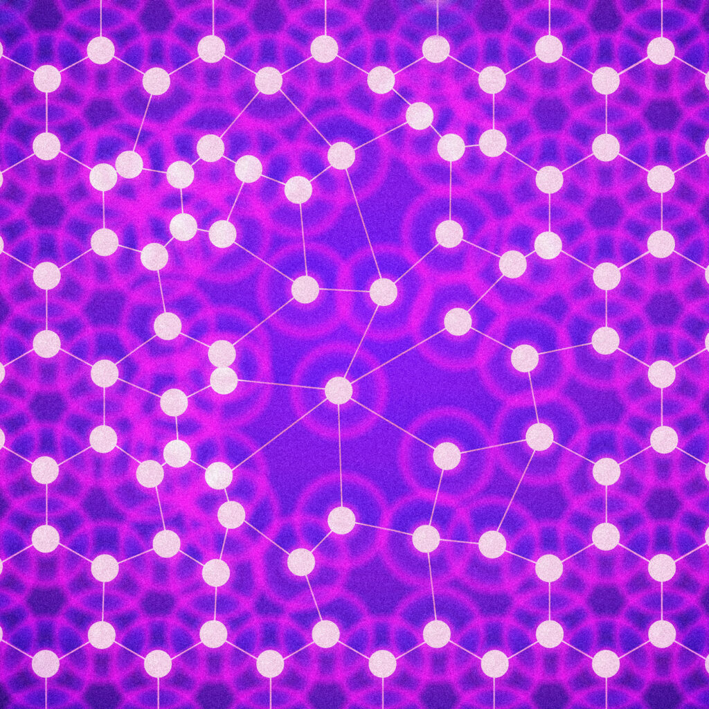 An illustration of a graphene lattice that has inconsistencies.